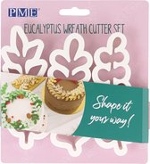 PME Wreath Eucalyptus Cutter Set/3 | Koekjes Uitstekers | Trio van eucalyptusvormige uitstekers| Taartdecoratie | Kerst thema