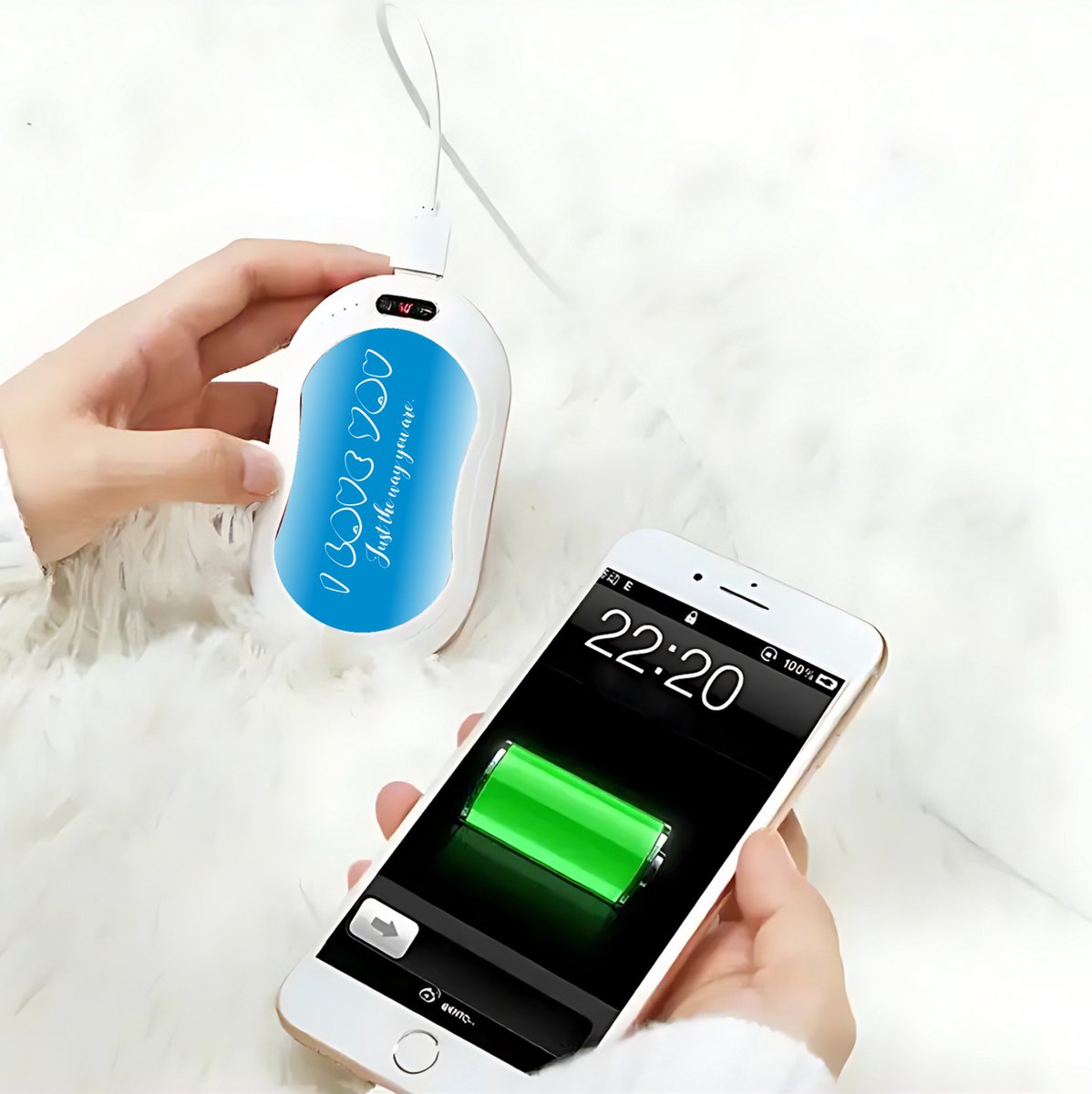 Elektrische Handwarmer Powerbank - Valentijn cadeautje vrouw - Valentijnsdag - Draagbare Handwarmer - Romantisch Cadeau — cadeau in VALENTIJNSDAG 🌹 - foto 3
