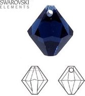 Swarovski Elements, 24 stuks hangende bicone (6301), 8mm, dark indigo