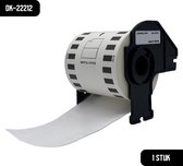 DULA Brother Compatible DK-22212 - Doorlopende labelrol - 1 rol - 62 mm x 15,24 m - Zwart op wit - Filmtape