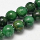 Natuurstenen kralen, Afrikaans Jade, ronde kralen van 4mm. Per snoer van ca. 38cm
