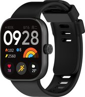 Strap-it Smartwatch bandje - Siliconen bandje met druksluiting geschikt voor Redmi Watch 4 / Xiaomi Smart Band 8 Pro (zwart)