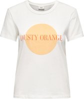 Jacqueline de Yong T-shirt Jdymichigan Life S/s Print Top Jrs 15311702 Cloud Dancer/dusty Orange Dames Maat - M