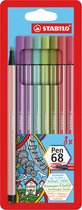 STABILO Pen 68 - Premium Viltstift - Nieuwe Kleuren - Etui Met 8 kleuren