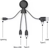 Xoopar - Mr Bio Recycle Plastic Kabel - Zwart - Wit- Oplaadkabel - MultiConnector - USB-C