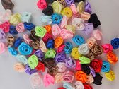 BamBella® - Roosjes - Gekleurd - 100 stuks decoratie knutselen Kleine strikken