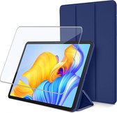 Geschikt voor Honor Pad 8 - Tablet hoes + Screenprotector – Gehard Glas Cover Shock Proof Hoesje - Blauw