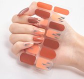 Gel Nagel Stickers - UV Stickers - Gel Nagels - Zelfklevende Nagels - Oranje - Met Printje