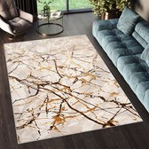 Tapiso Golden Vloerkleed Tapijt Beige Woonkamer Maat- 200x300