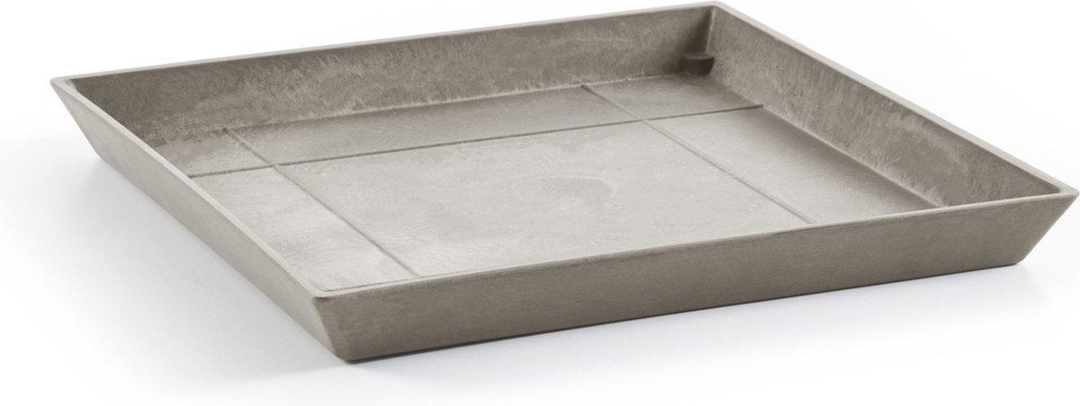 Ecopots Saucer Square - Taupe - 43 x H3,5 cm - Vierkante taupe onderschotel met waterreservoir