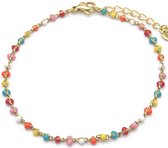 Bracelet Femme - Perles - Acier inoxydable - Longueur 17-21 cm - Doré