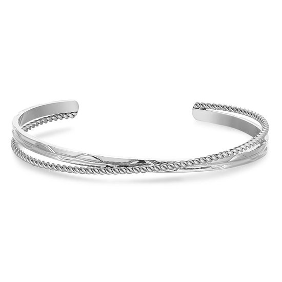 Twice As Nice Armband in edelstaal, open bangle 6 cm