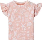 Noppies Girls Tee Covina short sleeve allover print Meisjes T-shirt - Peach Beige - Maat 56