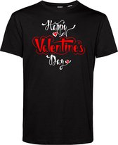 T-shirt Happy Valentines Day | Valentijn cadeautje voor hem | Valentijn | Valentijnsdag voor mannen | Zwart | maat XL