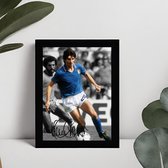Paolo Rossi Kunst - Gedrukte handtekening - 10 x 15 cm - In Klassiek Zwart Frame - Italiaans Elftal - Voetball - Signed Football Photo - Juventus - Calcio