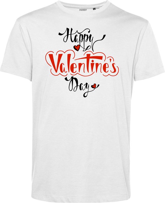 T-shirt Happy Valentines Day | Valentijn cadeautje voor hem | Valentijn | Valentijnsdag voor mannen | Wit | maat M