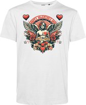 T-shirt Happy Valentines Angel | Valentijn cadeautje voor hem | Valentijn | Valentijnsdag voor mannen | Wit | maat L