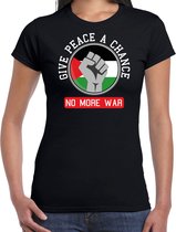 Bellatio Decorations Protest T-shirt voor dames - Palestina - give peace a chance - zwart - vrede M