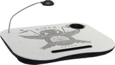 Schootkussen/laptray biker print met LED lamp en bekerhouder 48 x 38 cm - Schoottafel - Dienblad voor op schoot