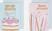 10 Wenskaarten - Diverse varianten - Verjaardagskaart - Voordeelpak - Inclusief envelop per kaart - Verjaardag - Wenskaart