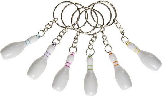 Lot De 12 Porte-clés En 6 Couleurs Avec Broches De Bowling - Petit