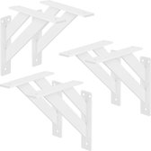 ML-Design 6 stuks plankdrager 180x180 mm, wit, aluminium, zwevende plankdrager, plankdrager, wanddrager voor plankdrager, plankdrager voor wandmontage, wandplankdrager plankdrager