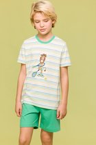Pyjama Jongens Woody Gestr TS Leeuw Tennis - Groen