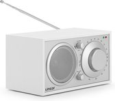 Linsar Nostalgische radio in tijdloos houten design, analoge instelling AM/FM, ingebouwde mono-luidspreker, AUX-IN-functie, hoofdtelefoonfunctie, hoogwaardige bedieningsknoppen, keukenradio