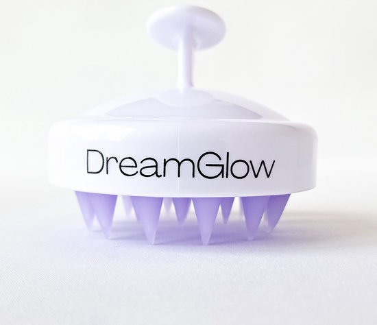 DreamGlow Siliconen Shampoo Borstel - Scalp Massager - Siliconen Haarborstel - Scalp Brush - Scalp Scrub - Massage Borstel - Hoofdhuid Massage Borstel - Head Massager - Shampoo Borstel - Wit