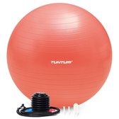 Ballon de Fitness Tunturi Anti Burst avec pompe - Ballon de Yoga 75 cm - Ballon de Pilates - Ballon de grossesse - Poids utilisateur 220 kg - Avec application d'entraînement - Or rose