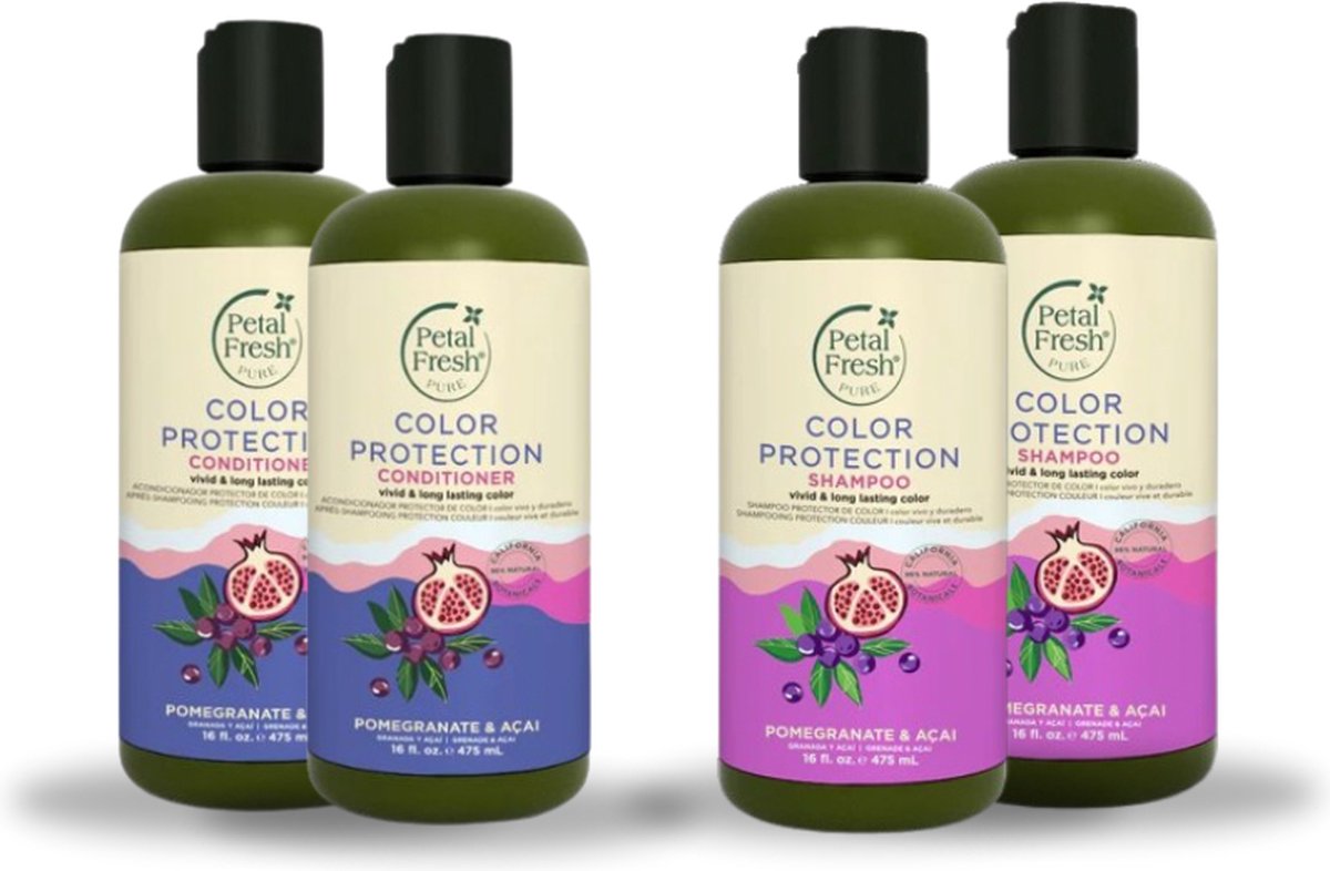 Petal Fresh - Color Protection Pomegranate & Açai 2x Shampoo + 2x Conditioner - 475ml - 4 Pak