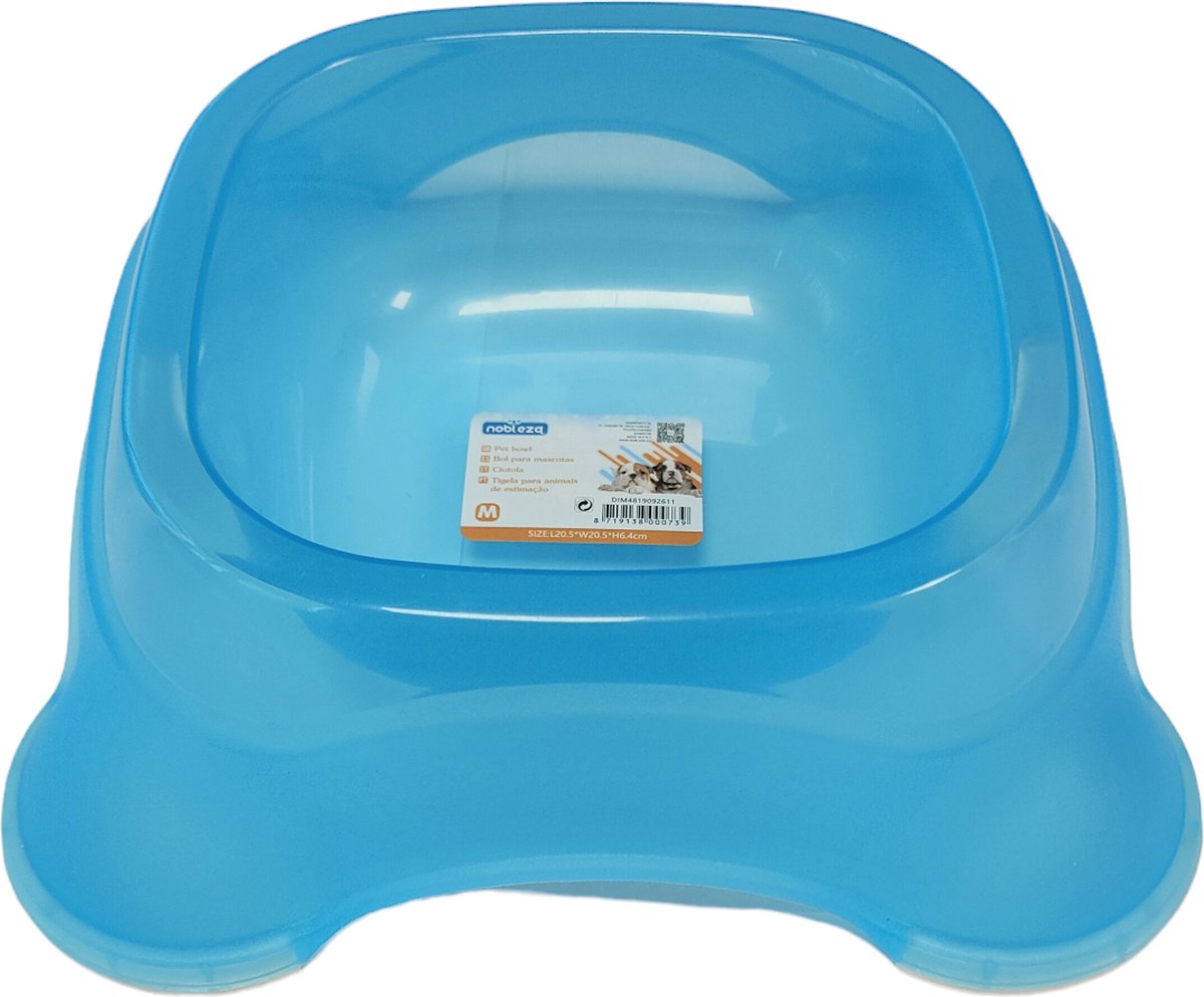 Nobleza Voerbak hond of kat - Kunststof anti slip voerbak - Maat S - Inhoud 375 ml - Blauw