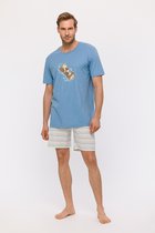 Woody pyjama jongens/heren - blauw - zeepaardje - 241-10-PSS-S/818 - maat L