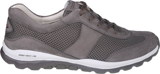 Gabor rollingsoft sensitive 06.966.28 - dames rollende wandelsneaker - grijs - maat 39 (EU) 6 (UK)