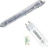 LED Waterdichte TL Armatuur met T8 Buis - Velvalux Strela - 60cm - Enkel - Koppelbaar - Waterdicht IP65 - OSRAM - SubstiTUBE Value EM 840 - 7.6W - Natuurlijk Wit 4000K | Vervangt 18W