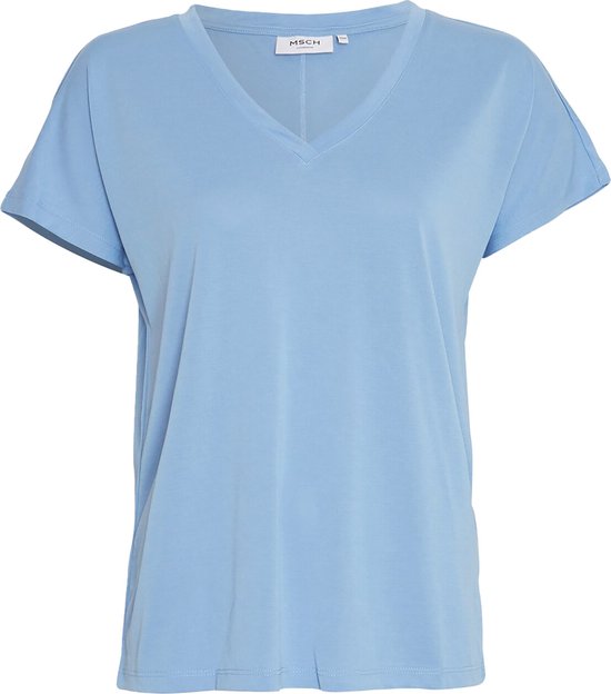 MSCH Copenhagen Mschfenya Modal V Neck Tee Tops & T-shirts Dames - Shirt - Donkerblauw - Maat L/XL
