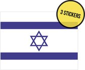 Stickers Vlag Israël | 10 x 7 cm | Israëlische vlag | Sticker | Autosticker | 3 stuks