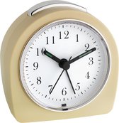 retro wekker analoog, 60.1021.09, stil uurwerk, alarm met sluimerfunctie, achtergrondverlichting, beige, (L) 87 x (B) 55 x (H) 90 mm
