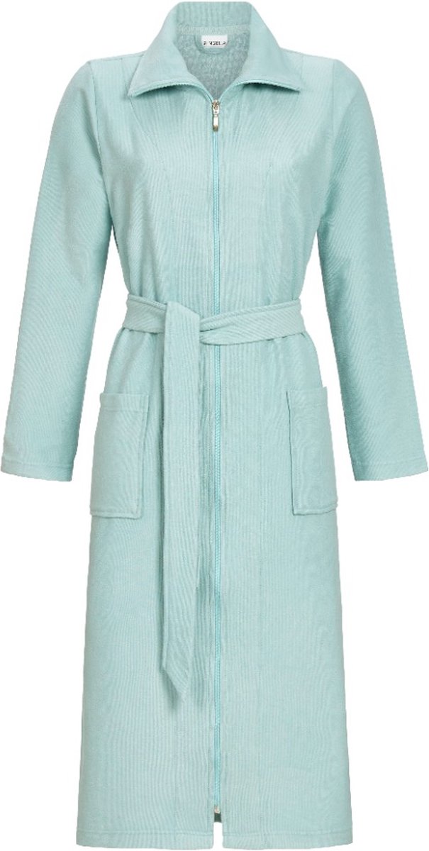 Ringella Aquagroene badstof dames badjas ritssluiting - Groen - Maat - 44