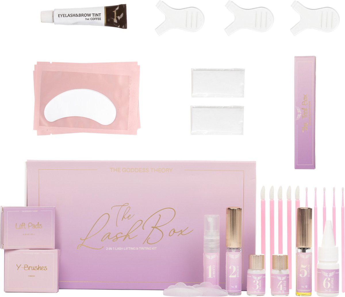 The Goddess Theory® The Lash Box - Lash Lift Kit - Wimperlifting Set - Inclusief Zwarte Wimperverf - Brow Lamination Kit - Lash Lift Set - Lash Lifting - Wimperlift Set - Wimperserum - The Goddess Theory®