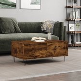 vidaXL - Salontafel - 90x50x36,5 - cm - bewerkt - hout - gerookt - eikenkleurig