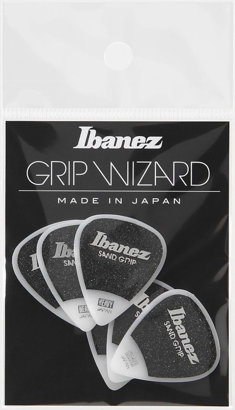 Plettro Ibanez Grip Wizard Sand X-Heavy 1,15mm Nero - Made In Japan