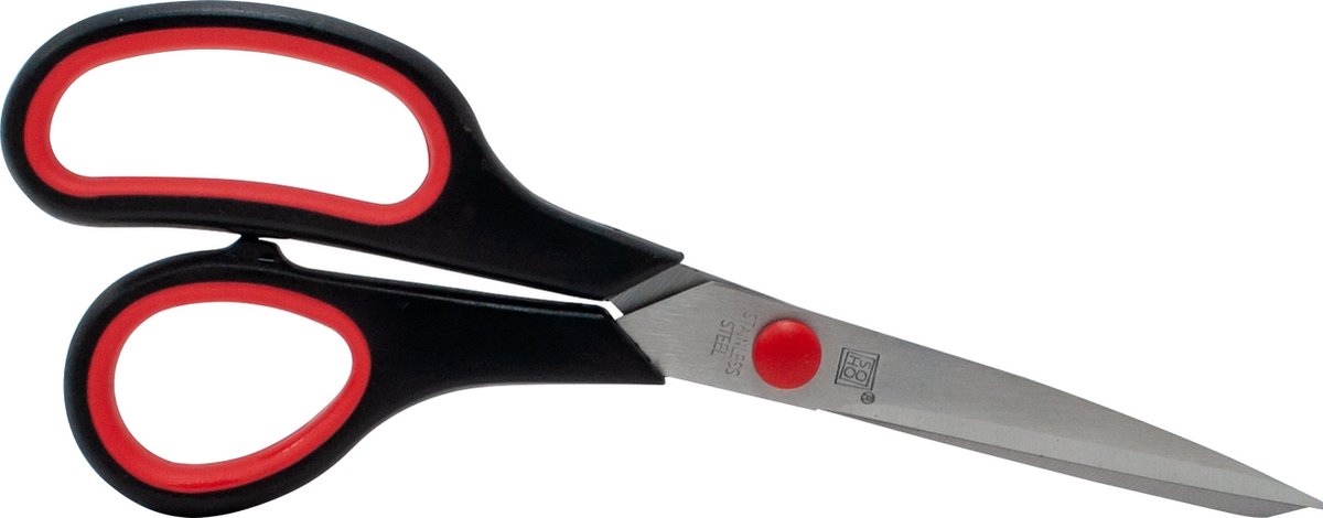 SOHO Huishoudschaar – Schaar – Keukenschaar – Schaar linkshandig en rechtshandig – Ergonomisch – 21 cm – Staal – Zwart