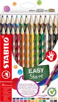 STABILO EASYcolors - Ergonomisch Kleurpotlood - Rechtshandig - Extra dikke 4.2 mm Kern - Set Met 24 Kleuren