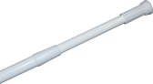 MSV Douchegordijn stang - uitschuifbaar van 110 naar 200 cm - aluminium - wit - Montage klik/klemsysteem