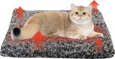 Zelfverwarmende deken voor katten, honden, warmtemat, elektrische deken, kattenbed, 40 x 50 cm, zelfverwarmende verwarmingsmat, thermische deken, wasbare thermodeken, voor honden, grijs