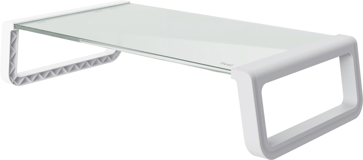 Trust Monta - Monitor standaard - Verhoger - Glas - Wit
