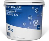 Sel de déneigement 5 kg de sel déglaçant Seau scellable Combat les conditions glissantes, la neige, le grésil et tue également les mauvaises herbes
