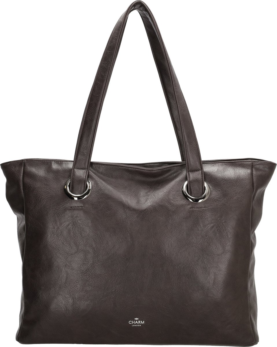 Charm London Liberty Laptoptas 17,3 inch - Laptop - Werk - School - Laptopvak 15" tot 17,3" - Dames Tas - Donkerbruin