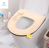 Luxe Toiletbril Hoes - Zachte Toiletzitting - LuxeComfort Toiletbrilhoes - WC Bril Cover - Herbruikbaar wc bril hoes - Beige
